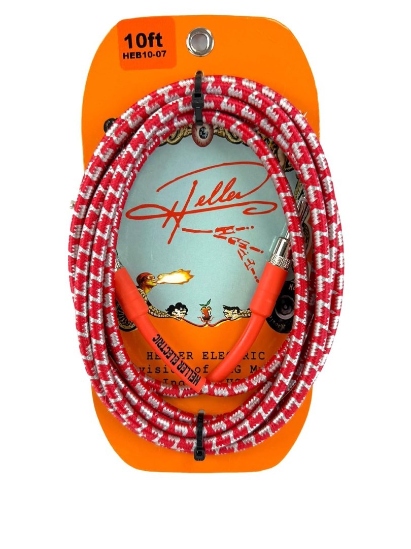 Henry Heller 10 Foot 14 Jack Pro Instrument Cable - Red and White Tweed 4790₽