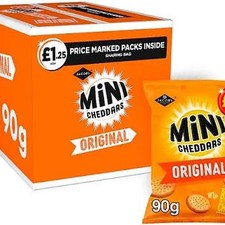 Jacob's crisps Mini Cheddars Original Snacks Pack of 15 x 90g