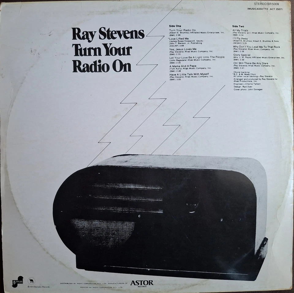 Ray Stevens - Turn You Radio On 1974 Aussie 11 Track 12" LP VG+/VG+ - Image 2 of 2