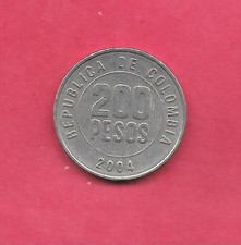 COLOMBIA KM287 2004 200 PESOS XF EXTRA FINE NICE COIN