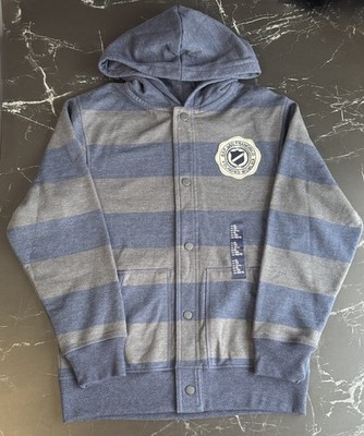 GapKids Jungen Heritage gestreifter Hoodie mit Druckknopfleiste   Alter 12/XL   neu mit Etikett