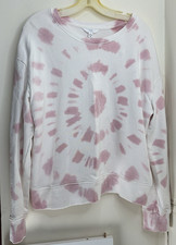Time and Tru Pink Tie Dye Sweatshirt Women  s Large 12-14 100 Cotton Pullover