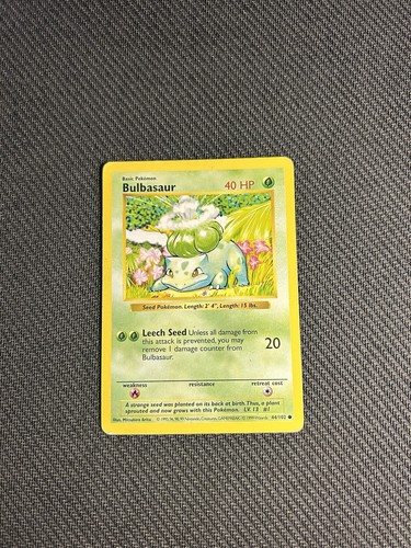 Pokémon TCG Bulbasaur 44, Charmander 46, Squirtle 63 Base Set Shadowless Trio HP - Picture 2 of 9