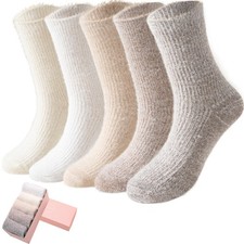 5 Pairs Fuzzy Soft Cozy Comfortable Socks for Women Casual Sleep Comfy Socks ...