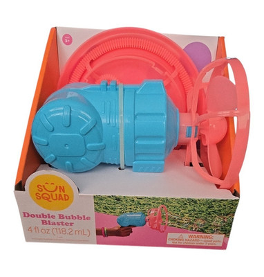 Sun Squad Double Bubble Blaster Bubble Toy, 4 fl oz (118.2 mL), Age 3+
