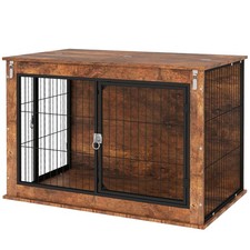 PawHut 39" Dog Crate Furniture w/ Flip-up Top, 2 Doors, for Dogs, Refurbished
