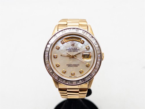 $35K 18038 ROLEX DAY DATE PRESIDENT 4ct VS G Diamond 18k Yellow Gold Mens Watch