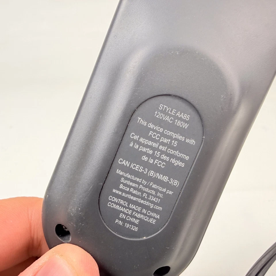 Sunbeam AA85 Electric Heating Blanket Replacement Cord 3-Prong Controller - Image 2 of 3