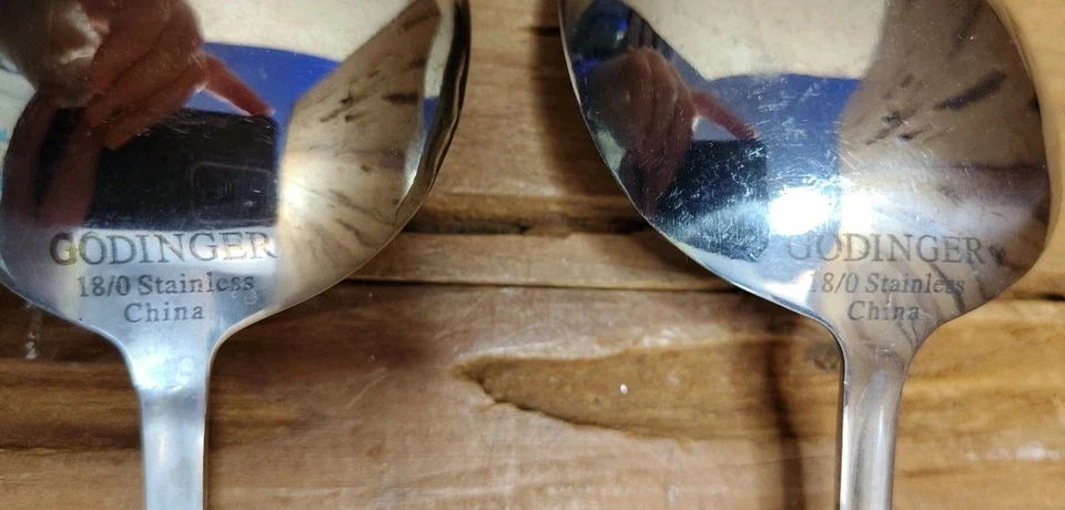 Vintage Godinger Sliver 18/0 Stainless Serving/Salad Fork And Spoon Set Of Two  - Image 3 of 4