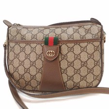 Borsa a tracolla Gucci in pelle PVC GG Supreme ad incastro G marrone beige autentica