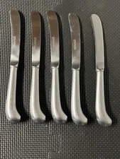 Lot of 5 Stainless Steel Dinner Knives. Oxford Hall. Made In Japan