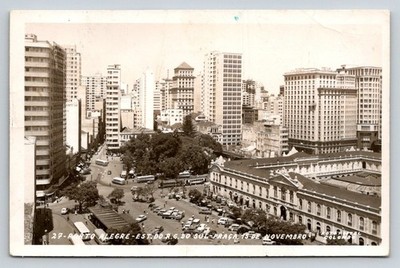 Porto Alegre Praça 15 de Novembro 1960 Brazil Real Photo Postcard RPC