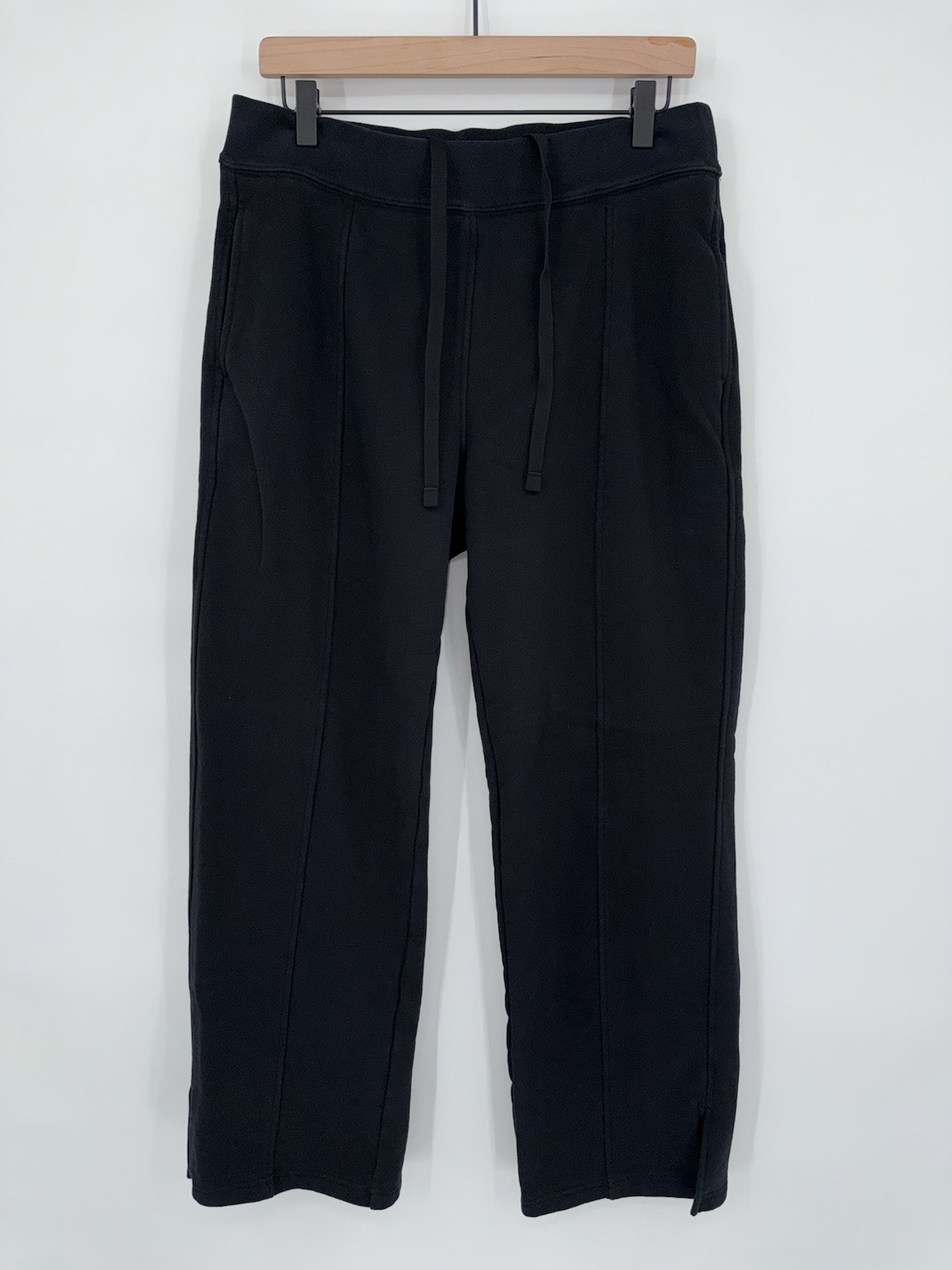Alo Yoga High Rise Straight Leg Sweatpants for Women in Black Size Large-image