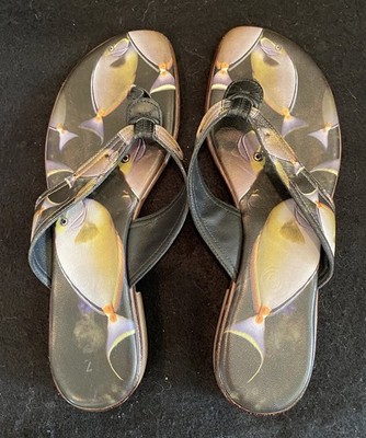 ICON BRAND PARROT FISH Flip Flop Sandals Size 7 Mint!