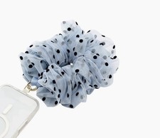 PopSocket Tulle Blue Polka Dot Scrunchie Phone Wrist Strap New in Box