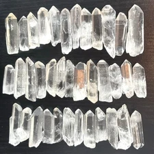 1/2LB Bulk Natural Clear Point Quartz White Crystal Raw Terminated Wand Specimen