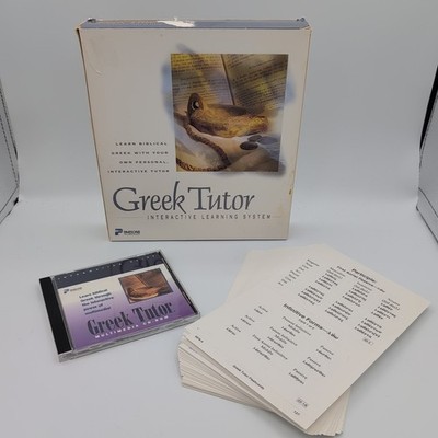 New Greek Tutor Interactive Learning System-CD-ROM Format-Flash Cards