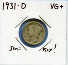W@W 1931-D MERCURY DIME!!!! ( Semi Key !!!!) VG+ !!!!!