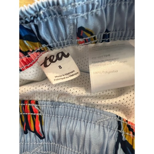 Tea Collection Boys Parrot Swim Trunks - Size 8 - Blue with Colorful Bird Print - Picture 6 of 7