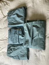 4no. Teal Blue dunelm green earth 168x182 bay 3.2m curtains Pencil Pleat Hooks