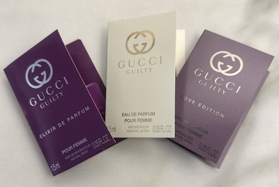 Gucci Guilty Women s 3 Sampler Set Elixir/EDP/Love Edition EDP 1.5 Ml 0.05 Oz