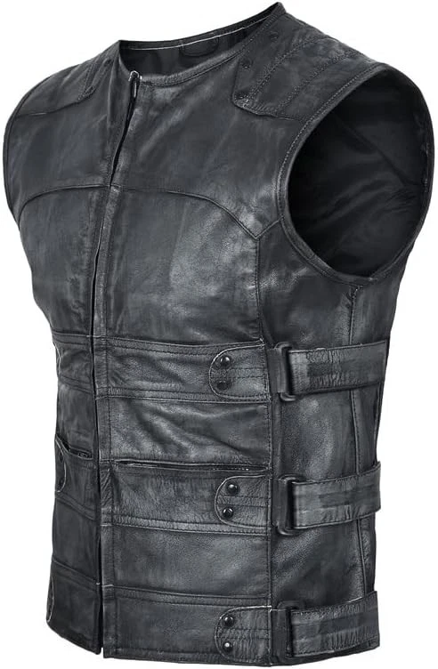 Colete de couro genuíno para motociclista ARD CHAMPS™ – alça lateral colete para motociclista - Imagem 4 de 4
