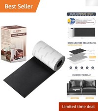 Self-Adhesive Leather Repair Tape - 3x60in Black for Easy Furniture Restoration