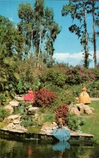 Women in Dresses Glamor Fashion Beauty Cypress Gardens Florida Postcard Flowers