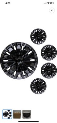 Hubcap Wheel Replacement R15, ABS Material, 15in, Black