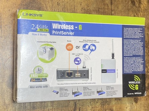 New Factory Sealed Linksys WPS54G Wireless G Print Server 54Mbps 802.11g - Picture 4 of 6