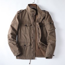 Autumn Men's Jacket Cotton Casual Jacket Workwear Casual Jacket Loose Zip Coat