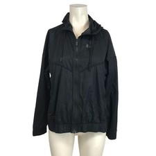 NIKE - WOMEN'S MEDIUM -BLACK FULL ZIP HOODED POLYESTER LIGHT WEIGHT JACKET 88349