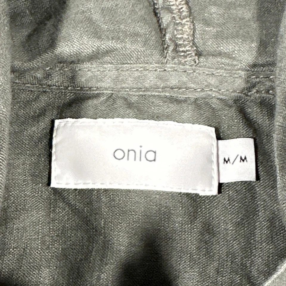 Camisa Pullover Onia Con Capucha Lino Para Hombres Mediana Verde Oliva Popover Resort Túnica Foto 3 de 4