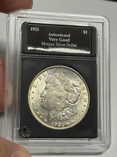 AU Details 1921-P Morgan Silver Dollar, U.S. $1 Coin Bradford Exchange Holder