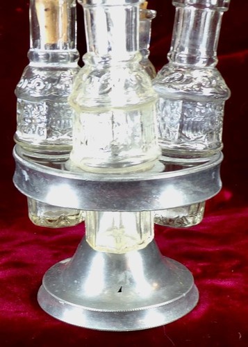 Gillinder American Shield Castor Set Centennial Childs Toy Pewter Frame Antique - Picture 17 of 17