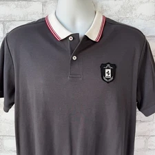 Scuderia Ferrari Polo Shirt XL Official Licensed Dk Gray Rubber Logo Classy-New
