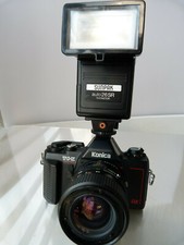 VINTAGE KONICA TC-X F. CAMERA ZOOM-HEXANON AR 35-70MM F3.5-4.5,SUNPAK 26SR Flash