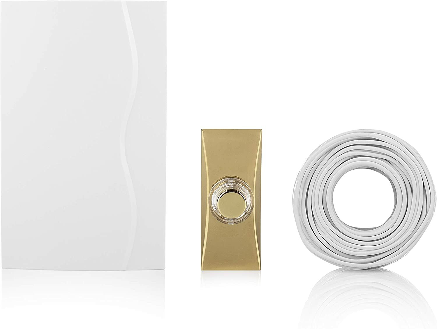 Byron 765 Wired Wall Mounted Battery Door Bell Chime Kit with Brass