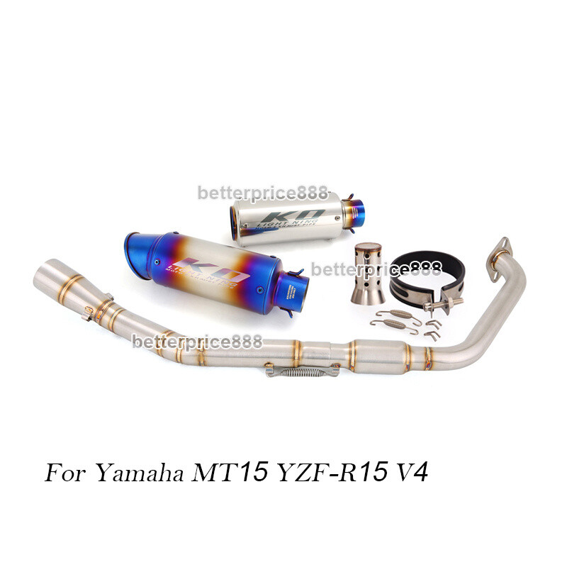 For Yamaha YZF-R15 V4 MT15 2020~2025 Exhaust Headers Link Pipe With Muffler Tips