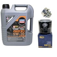 MotoröL Set 5W-30 5 Liter + ÖLfilter SM 121 + Schraube FüR Hyundai Mitsubishi