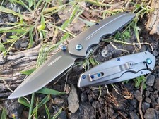 Gray Silver Spring Assisted Frame Lock Pocket Knife EDC Tip Up Carry Blue Accent