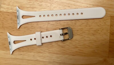 Pink & White Marble Silicone Apple Watch Band, Silver  display picture 1