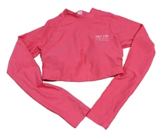 Salt Life PINK Rash Guard Swim Shirt Beach Crop Top Women Small NWT