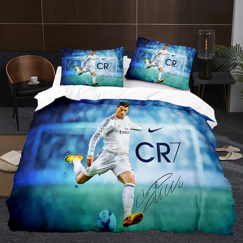 Soccer Football Star Quilt Duvet Cover Pillowcase Set Bedding Pillow Case Double - Picture 21 of 32