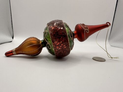 Set Of 4 Glass Christmas Ornaments Including One Vintage Pottery Barn Pear - Picture 22 of 24
