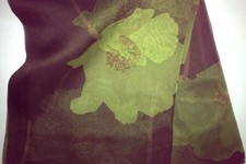 New Long Wrap Shawl Scarf Brown/Green Floral 58"x33"100 Silk Wholesale Available