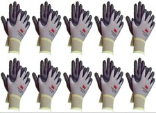 3M Micro Foam Nitrile Grip Coated Nylon Shell Protective Work Gloves 10Pack Grey