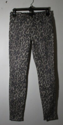 ELSE Gray Leopard ''Skinny'' Denim Jeans Size 26 NWOT