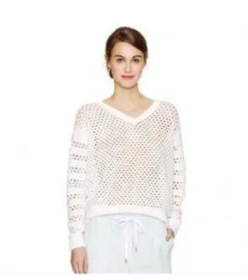 Babaton Aritzia Häkel Pullover Gr. 6UK 2US XS Baumwolle Strick Oversize Coastal
