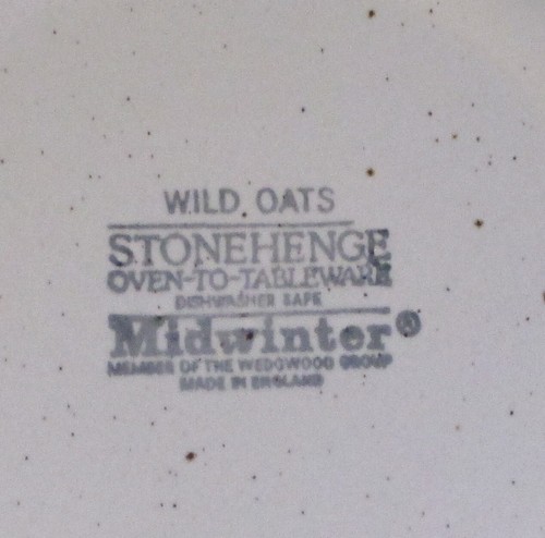 2 Bread Plates Midwinter Stonehenge Wild Oats Brown Dots Trim England - Picture 5 of 5